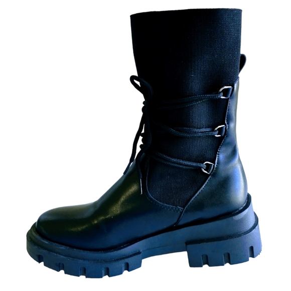 Shein Lace up Front Chunky Sock Boots - Picture 4 of 10